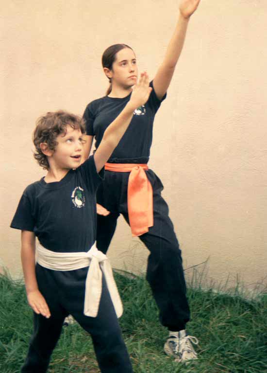 Zhen Song-Dao and Zhen Ming-Mou in Tujunga backyard
